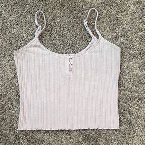 American Eagle Outfitters Light Cream Ribbed Camisole